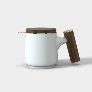 DHPO उच्च गुणवत्ता कप डबल दीवार यात्रा गिलास कॉफी मग चाय कप ढक्कन सिरेमिक कॉफी मग सिरेमिक चाय के कप कॉफी तर करने वाला साथ