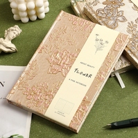 Carnet de notes A5 pour étudiant avec couverture en PU et papier, reliure spirale brodée en jacquard à fil doré, design incurvé et robuste - Cadeau idéal pour les notes