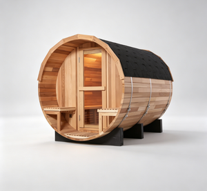 Sauna a Botte da Esterno AmeGarden in Legno <span class=keywords><strong>di</strong></span> Pino Bianco Naturale per Spa Domestica e Benessere, 2-4 Persone, Disponibile - Product Image 4