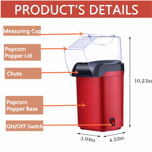 Máquina de Palomitas de Maíz de Aire Caliente, Miniatura, de Plástico, Venta Directa de Fábrica SKQ, Uso Doméstico, 1200W, Funcionamiento Silencioso - Product Image 2