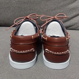 Mocassins classiques rétro en <span class=keywords><strong>cuir</strong></span> de vachette huilé rouge brun, plateforme, semelle en caoutchouc souple, chaussures de marche à lacets pour hommes, chaussures <span class=keywords><strong>bateau</strong></span> décontractées - Product Image 5