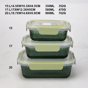 Recipiente de Vidrio Transparente para Almacenamiento de Alimentos, Apto para Microondas, con Tapa de Vidrio Templado de Borosilicato, Caja Bento, Libre de BPA - Product Image 4