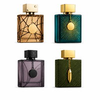 Flacon de parfum vide en verre, luxe arabe de Dubaï, flacon pulvérisateur rechargeable, impression personnalisée, bouchon à vis, liquide non inclus