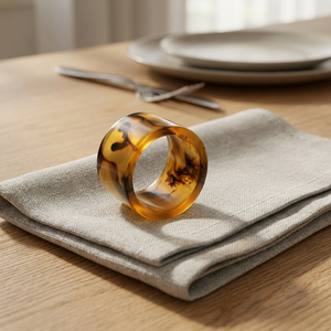 Brown Black Marbled Resin Country Style Crafts <b>Napkin</b> <b>Rings</b> Vibrant Handmade Table Decor Premium Holders Dining Settings Parties - Product Image 1
