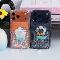 Coque de téléphone personnalisée à motif floral mignon et pailleté pour filles, compatible avec 17 Air Pro Max 16-12 Xr