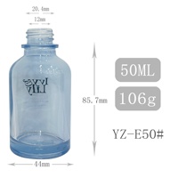 Vente en gros usine : Bouteille d'huile essentielle en verre blanc de 50 ml, diffuseur d'arômes bleu clair sans flamme, vide, disponible pour le sous-conditionnement