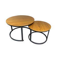 Table basse ronde moderne en MDF pour l'entrée de la maison, la villa et l'hôtel – Design unique avec structure métallique