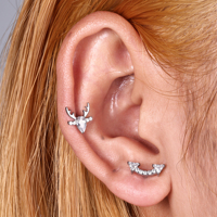 Piercing Labret en Titane ASTM F136 à Filetage Interne avec Zircon pour Hélix, Tragus, Lèvre – Bijou de Corps Fin pour Mariages et Cadeaux