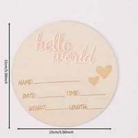 Cartes de jalons de développement pour bébé en bois, accessoires de photographie pour nouveau-nés, panneaux d'annonce de naissance pour baby shower, tableau d'annonce 'Bonjour le monde'