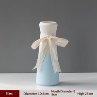 Vase en céramique YanJun bleu dégradé, vase décoratif moderne à transition de couleur de Jiangxi pour ornement de table quotidien à la maison