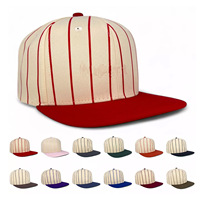 Casquette de baseball unisexe vintage à visière plate, 6 panneaux, en pur coton, réglable, professionnelle, pour sports de plein air, rayée, snapback personnalisable