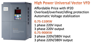 ไดรฟ์ AC สามเฟส 4KW ตัวควบคุม VFD ระบบปรับความเร็วรอบมอเตอร์ ระบบจ่ายไฟฟ้าความถี่แปรผัน สำหรับอุตสาหกรรม มอเตอร์ PDE รุ่น High-Po - Product Image 1