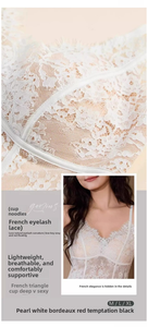 Top Sottoveste Estivo Sexy in Pizzo a Contrasto Stile Francese con Pizzo Ciglia, Push-Up Senza Ferretto, Senza Schienale, con Reggiseno Staccabile ODM - Product Image 2