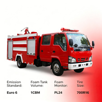 Camion Pompier Diesel Isuzu 600P Euro 6 130CV à Double Réservoir (3m³ + 1m³) avec Canon CB10/30 PS30 PL24, Vente Directe Usine
