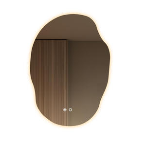 Espejo de <span class=keywords><strong>maquillaje</strong></span> LED inteligente, espejo de tocador montado en la pared con forma de patata para dormitorio o baño para comercio exterior para envío de <span class=keywords><strong>Amazon</strong></span> - Product Image 5