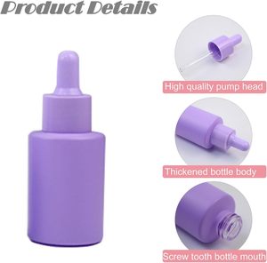 Empty Colorful Frosted Glass 30ml Screen Printed Colored Serum <b>Dropper</b> <b>Bottle</b> for Cosmetic Essential Oil & Perfume - Product Image 4