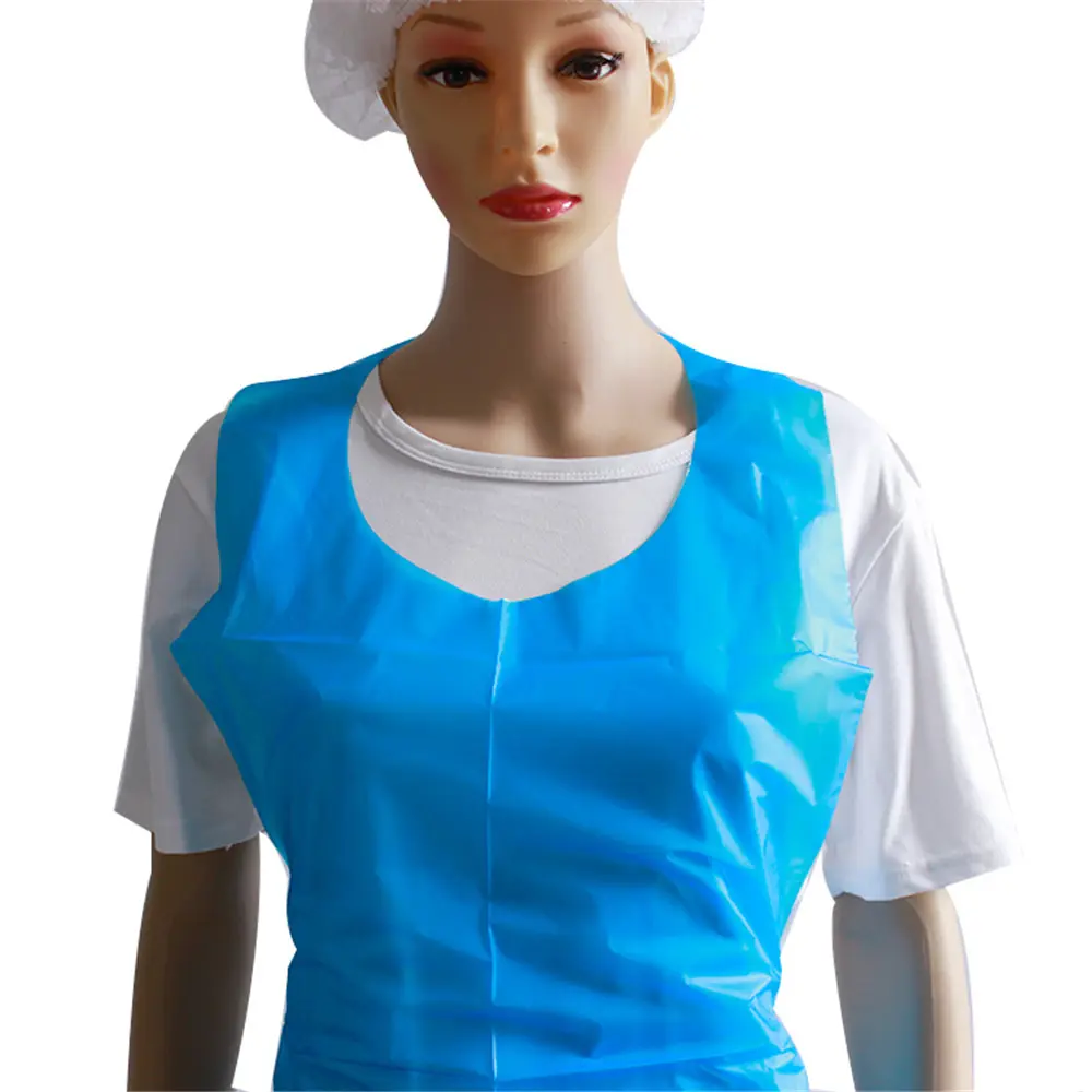 Disposable White Heavy Weight Plastic Poly Apron for Cooking