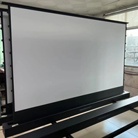 Écran de projection motorisé portable 4K HD 16:9 de 100 à 120 pouces, en PVC, tissu blanc souple, pour projecteur à longue portée, utilisation home cinéma