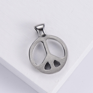 Bijoux vintage pour hommes en gros, pendentif signe de la paix en acier inoxydable, style hip-hop anti-guerres - Product Image 5
