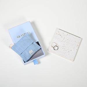 Wholesale Custom Logo Blue Drawer Paper Jewelry <b>Box</b> with Cotton Linen Bag Sliding <b>Gift</b> Packaging for <b>Earrings</b> Ring Necklace - Product Image 3