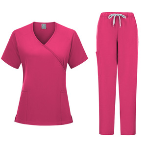 Female Doctor Work Uniform Elastic Surgical Gown Set Short Sleeve Top Pants Nursing Scrubs Hospital Uniform Women Split Set - Product Image 5