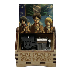 กล่องดนตรีไม้ลายอนิเมะ กลไกไขลานอัตโนมัติ เพลง <span class=keywords><strong>Guren</strong></span> No Yumiya ของขวัญสำหรับเด็กและเพื่อน - Product Image 1