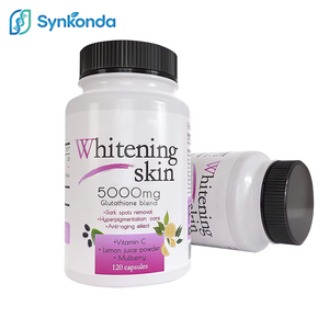 Капсулы с глутатионом для отбеливания кожи, удаления темных пятен и следов от акне, 5000 мг, веганские, органические, без глютена, антиоксидант, 120 капсул, для взрослых - Product Image 1