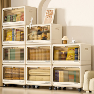 Life Artist Storage Cabinet With Wheels For Kids Toy And Snack Organizer Living Room Kitchen Use - Product Image 1