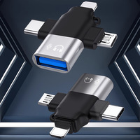 Trois-en-un Micro USB type-c USB OTG adaptateur en alliage d'aluminium lecteur Flash convertisseur de téléphone portable iPhone nouvel ordinateur portable OTP caméra
