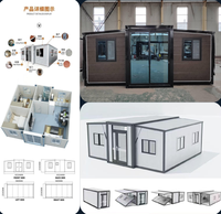 Casa Contenedor Prefabricada Portátil de Doble Ala Exp SW Panel, Aislamiento Acústico y Térmico, Ahorro de Energía, para Alojamiento de Obras, Oficinas y Dormitorios
