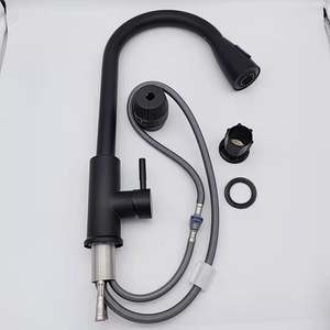Rubinetto da <span class=keywords><strong>Cucina</strong></span> Nero Monocomando con Doccetta Estraibile, Valvola in Ceramica, Alta Qualità in Acciaio Inox, Montaggio su Piano - Product Image 5