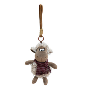 Porte-clés en peluche mignon <span class=keywords><strong>petit</strong></span> <span class=keywords><strong>mouton</strong></span>, breloque de sac, ornement de 4 pouces, cadeau idéal ; Écharpe Shaun the Sheep pour cadeaux d'anniversaire unisexe - Product Image 5