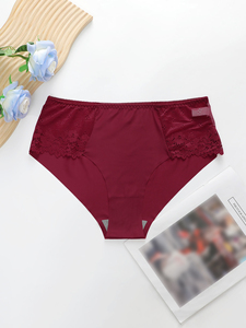 Panties de encaje transparentes de talla grande para mujer, de cintura media, sin costuras, estilo hipster, de moda, personalizables, de gran tamaño, con diseño de triángulo. - Product Image 5