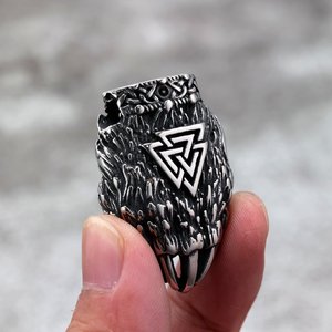 Collar de Acero Inoxidable con Colgante de Pata de Oso Vikingo y Único Diseño Asimétrico con Símbolo Triquetra para Hombre, Joyería de Regalo - Product Image 3