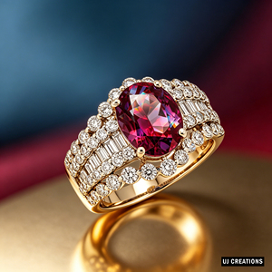 Bague Halo en Or Massif 10K/14K/18K Personnalisée avec Saphir Ovale et Diamant de Laboratoire Certifié IGI Qualité VVS-VS Taille Brillant pour Mariage et Fêtes - Product Image 4