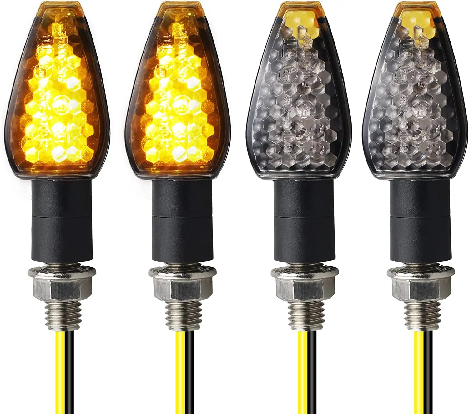 Lampu sein motor Universal, lampu sein Led sepeda motor warna kuning, indikator lampu sein sepeda motor