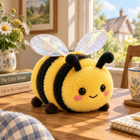Peluche Abeille Personnalisée, Jouet Doux en Peluche, Mascotte Insecte avec Ailes Irisées pour Cadeau d'Anniversaire Enfant, Vente en Gros