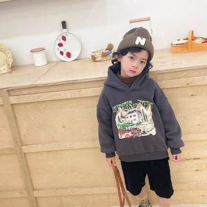 Felpa con Cappuccio Personalizzata Unisex per Bambini, in Cotone Felpato Pesante, Calda per l'Inverno, con Stampa Cartoon di Auto - Product Image 6