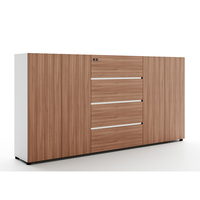 Bureau de direction moderne en bois MFC MDF, extensible en forme de L, durable, résistant à l'eau, avec rangement