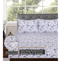Ensemble de draps de lit frais et imperméables imprimés de luxe en microfibre brossée extra douce avec taies d'oreiller plates