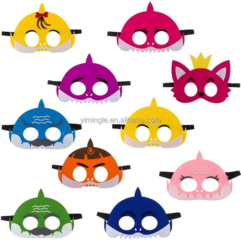 Ocean Animal Mask Sea Animal Felt Kids Shark Octopus Dress-Up Mask Themed Birthday Halloween Mask Costume Supplies Favors