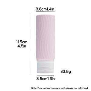 फैक्टरी थोक साधारण पट्टियों 90 मिली सिलिकॉन यात्रा बोतल शैम्पू यात्रा सामान शौचालय बैग सिलिकॉन यात्रा किट - Product Image 6