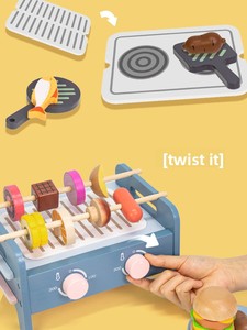 Jouet de <span class=keywords><strong>cuisine</strong></span> multifonctionnel en bois pour enfants, maison de jeu transfrontalière, barbecue de <span class=keywords><strong>simulation</strong></span> amusant, petit réchaud pour tout âge - Product Image 4