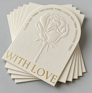 Tarjeta de Visita y Tarjeta de Agradecimiento de Papel de Terciopelo de Algodón de Lujo, Diseño y Grosor Personalizados, con Relieve <span class=keywords><strong>en</strong></span> Dorado - Product Image 1