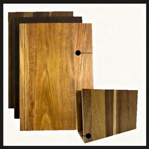 Planche à découper multifonctionnelle en bois d'acacia massif antidérapante et durable en forme de <span class=keywords><strong>livre</strong></span> avec support en bois, lot de 3 - Product Image 5