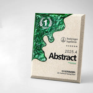 <span class=keywords><strong>Plaque</strong></span> en résine personnalisée <span class=keywords><strong>orange</strong></span>, verte, noire, marbre blanc, certificat, trophée MH-MJ0696 - Product Image 5