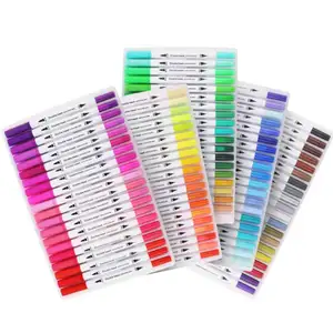 100 Farben Wasch bare Marker Doppelkopf farbige Stift bürstens tifte