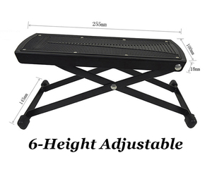 Repose-pieds pliable pour <span class=keywords><strong>guitare</strong></span>, tabouret à 6 hauteurs réglables avec embouts en caoutchouc et coussinet en caoutchouc antidérapant pour le soin de la <span class=keywords><strong>guitare</strong></span> et des ongles - Product Image 4