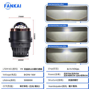 Fankai - Faro Antiniebla LED Ultrabrillante para Automóvil de 3.0 Pulgadas, Doble Haz de Alcance Directo, Lente Láser Integrada, Montaje Lateral - Product Image 4