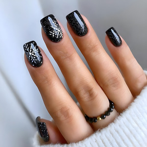Autocollants d'ongles portables haut de gamme, style gelée noir fumé minimaliste, ciel étoilé, ultra-fins, pour manucure, vente en gros - Product Image 1